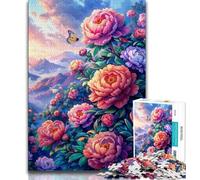 Jigsaw Flower And Butterfly 1000 Pieces Jigsaw Puzzle for Adults& Teens,Educational Games Home Decoration Deal As Gifts for The Whole Family (26x38cm)