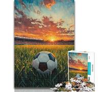 Jigsaw Football on The Grassland Adult Jigsaws 1000 Pieces Difficult,Decompressing Intellectual Educational Toy Secret Santa Gifts 26x38cm