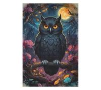 Jigsaw for Adults 1000 PCS Black Owl Under Full Moon Jigsaws for Adults Anti-Stress Toys But Fun And Humorous Fun Activities at Home 1000 PCS