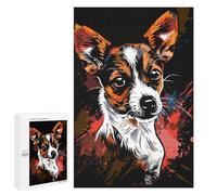 Jigsaw for Adults 1000 PCS Colorful Jack Russell Art Print Jigsaw Puzzles for Adults Analysis And Logic Train Your Brain And Hands Toy Intellectual Game 1000 PCS