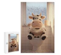 Jigsaw for Adults 1000 PCS Cow Reading on Toilet Jigsaw Puzzles for Adults Analysis And Logic Train Your Brain And Hands Toy Intellectual Game 1000 PCS