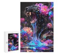 Jigsaw for Adults 1000 PCS Floral Panther Fury Jigsaw Puzzles for Adults Analysis And Logic Train Your Brain And Hands Toy Intellectual Game 1000 PCS
