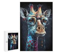 Jigsaw for Adults 1000 PCS Giraffe with Glasses Art Print-2 Jigsaw Puzzles for Adults Analysis And Logic Train Your Brain And Hands Toy Intellectual Game 1000 PCS