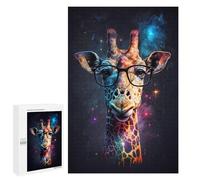 Jigsaw for Adults 1000 PCS Giraffe with Glasses Art Print-6 Jigsaw Puzzles for Adults Analysis And Logic Train Your Brain And Hands Toy Intellectual Game 1000 PCS
