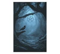 Jigsaw for Adults 1000 PCS Mystic Forest Path with Pentagram Jigsaws for Adults Anti-Stress Toys But Fun And Humorous Fun Activities at Home 1000 PCS