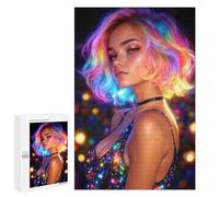 Jigsaw for Adults 1000 PCS Neon Hair Woman Jigsaw Puzzles for Adults Analysis And Logic Train Your Brain And Hands Toy Intellectual Game 1000 PCS