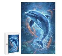 Jigsaw for Adults 1000 PCS Oceanic Serenity Dolphin Dance Jigsaw Puzzles for Adults Family Activities Train Your Brain And Hands Unique Challenge Game 1000 PCS