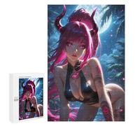 Jigsaw for Adults 1000 PCS Pink-Haired Demon Girl Jigsaw Puzzles for Adults Analysis And Logic Train Your Brain And Hands Toy Intellectual Game 1000 PCS