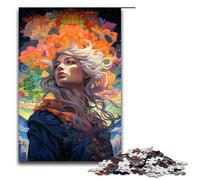 Jigsaw for Adults 1000 Piece Color Flower Woman Puzzle for Adults Wooden Family Games Christmas Birthday Gifts 75x50cm