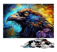 Jigsaw for Adults 1000 Piece Colorful Crow Painting Art Puzzle for Adults Paper Family Games Christmas Birthday Gifts 1000pcs(38x26cm)