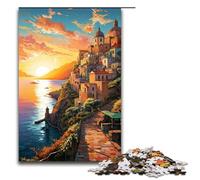 Jigsaw for Adults 1000 Piece Colorful Psychedelia on The Amalfi Coast Puzzle Wooden Jigsaw Educational Game Challenge Toy 1000 PCS(75x50cm)