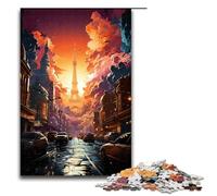 Jigsaw for Adults 1000 Piece Colorful Psychedelia on The Las Vegas Strip Puzzle Wooden Jigsaw Educational Game Challenge Toy 1000 PCS(75x50cm)
