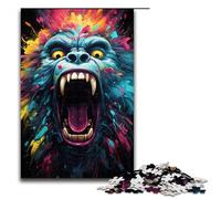 Jigsaw for Adults 1000 Piece Colorful Psychedelic Animal Monkey Puzzle for Adults Wooden Puzzles Family Games Christmas Birthday Gifts 1000 PCS(75x50cm)