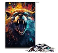 Jigsaw for Adults 1000 Piece Colorful Psychedelic Fantasy Raccoon Magic Puzzle for Adults Wooden Puzzles Family Games Christmas Birthday Gifts 1000 PCS(75x50cm)