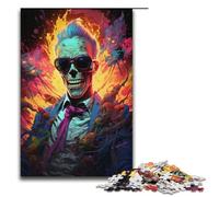 Jigsaw for Adults 1000 Piece Colorful Psychedelic Gangster Zombies Puzzle Wooden Jigsaw Educational Game Challenge Toy 1000 PCS(38x26cm)