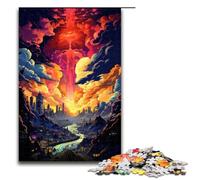 Jigsaw for Adults 1000 Piece Colorful Psychedelic of A Tokyo Neon Puzzle Wooden Jigsaw Educational Game Challenge Toy 1000 PCS(75x50cm)