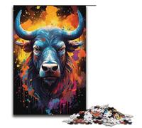 Jigsaw for Adults 1000 Piece Colorful Psychedelic Realism of Cows Puzzle Wooden Jigsaw Educational Game Challenge Toy 1000 PCS(38x26cm)