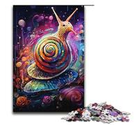 Jigsaw for Adults 1000 Piece Colorful Psychedelic Snail Puzzle Wooden Jigsaw Educational Game Challenge Toy 1000 PCS(38x26cm)