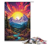 Jigsaw for Adults 1000 Piece Colourful Beautiful Mountains Puzzle Wooden Jigsaw Educational Game Challenge Toy 1000 PCS(38x26cm)
