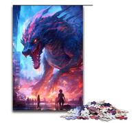 Jigsaw for Adults 1000 Piece Dragon Monster Attack Puzzle for Adults Wooden Family Games Christmas Birthday Gifts 75x50cm