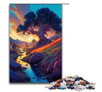 Jigsaw for Adults 1000 Piece Fantasy Oak Tree Puzzle for Adults Wooden Family Games Christmas Birthday Gifts 75x50cm