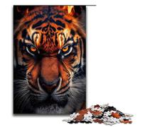 Jigsaw for Adults 1000 Piece Fiery Tigers Puzzle for Adults Wooden Family Games Christmas Birthday Gifts 1000 PCS