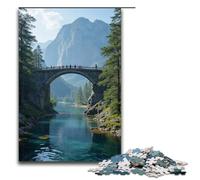 Jigsaw for Adults 1000 Piece Flowing Water Bridge Puzzle for Adults Wooden Puzzles Family Games Christmas Birthday Gifts 1000 PCS(75x50cm)