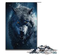 Jigsaw for Adults 1000 Piece Midnight Wolves Puzzle Wooden Jigsaw Educational Game Challenge Toy 1000 PCS(38x26cm)