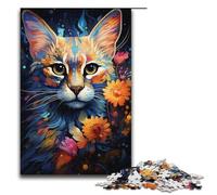 Jigsaw for Adults 1000 Piece Mysterious Savannah Cat Puzzle for Adults Wooden Puzzles Family Games Christmas Birthday Gifts 1000 PCS(38x26cm)
