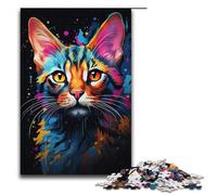 Jigsaw for Adults 1000 Piece Mysterious Savannah Cat Puzzle for Adults Wooden Puzzles Family Games Christmas Birthday Gifts 1000 PCS(38x26cm)
