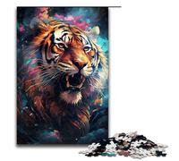 Jigsaw for Adults 1000 Piece Nebula Tiger's Colorful Psychedelic Puzzle for Adults Wooden Puzzles Family Games Christmas Birthday Gifts 1000 PCS(75x50cm)