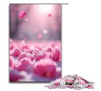 Jigsaw for Adults 1000 Piece Pink And White Petals Falling Like Snow Puzzle Wooden Jigsaw Educational Game Challenge Toy 1000 PCS(75x50cm)