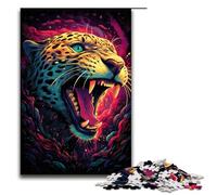 Jigsaw for Adults 1000 Piece Roaring Jaguar Puzzles Games Toys Gift Suitable for Desktop Decoration 75x50cm