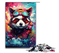Jigsaw for Adults 1000 Piece Robot Red Panda by SplattersLots of Thick Coloured Puzzle for Adults Wooden Family Games Christmas Birthday Gifts 1000 PCS