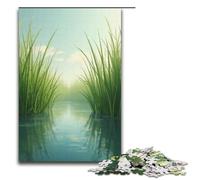 Jigsaw for Adults 1000 Piece The Reeds Sway Gently in The Morning Mist Puzzle Wooden Jigsaw Educational Game Challenge Toy 1000 PCS(38x26cm)