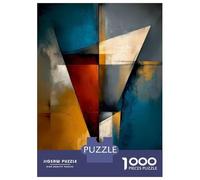 Jigsaw for Adults 1000 Pieces Abstract Angular Structure - Blue, Gold & Red Geometry Puzzles for Adults DIY Toys Analysis And Logic Gifts for Friends And Family 52x38cm/1000pcs