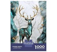 Jigsaw for Adults 1000 Pieces Abstract Stag Kintsugi Art Puzzles for Adults Brain Teaser Game For Family Fun Fun at Home Activities, 38x26cm/1000pcs