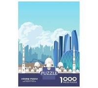 Jigsaw for Adults 1000 Pieces Abu Dhabi Travel Print Puzzles for Adults Brain Teaser Game For Family Fun Fun at Home Activities, 52x38cm/1000pcs