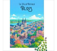 Jigsaw for Adults 1000 Pieces Affiche Blois Ville Royale, Educational Toy, But Fun And Humorous, with Matching Poster And Trivia Sheet 1000 PCS