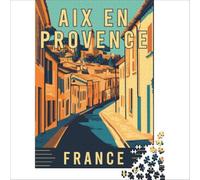 jigsaw for adults 1000 pieces Aix-en-Provence in France | Hand Speed Race Parent-child interaction Birthday Present,Travel Gifts, 38x52cm