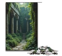 Jigsaw for Adults 1000 Pieces Ancient City Walls Covered with Vines Family Wooden Puzzles Educational Game Challenge Toy 1000 PCS(38x26cm)