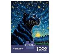 Jigsaw for Adults 1000 Pieces Animal Panther Starry Night Teenager Puzzles Hands-on Game Presents for Women Christmas Birthday Gifts 38x26cm/1000pcs