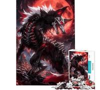 Jigsaw for Adults 1000 Pieces Anime Blood Moon Wolf Fun Activities at Home Wall Art Educational Games Suitable for People Aged 14 And Above (38x26cm)