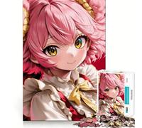 Jigsaw for Adults 1000 Pieces Anime Girl with Pink Hair Fine Joint Fun, Smart Mind Activity, Cozy Game Play, Christmas Calm Gift (38x26cm)