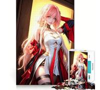 Jigsaw for Adults 1000 Pieces Anime Girl with Pink Hair Fine Joint Fun, Smart Mind Activity, Cozy Game Play, Christmas Calm Gift (38x52cm)