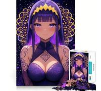 Jigsaw for Adults 1000 Pieces Anime Girl with Purple Hair Fine Joint Fun, Smart Mind Activity, Cozy Game Play, Christmas Calm Gift (38x52cm)