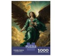 Jigsaw for Adults 1000 Pieces Archangel Raphael in Emerald Green Gown Puzzles for Adults DIY Toys Analysis And Logic Gifts for Friends And Family 38x26cm/1000pcs