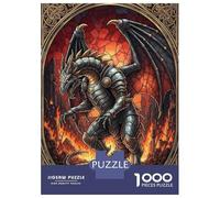 Jigsaw for Adults 1000 Pieces Armored Dragon in Stained Glass Style Puzzles for Adults Hands-on Game Analysis And Logic Unique Birthday And Xmas Gifts 52x38cm/1000pcs