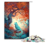 Jigsaw for Adults 1000 Pieces Art Fox Under The Tree Family Wooden Puzzles Educational Game Challenge Toy 1000 PCS(75x50cm)