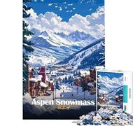 Jigsaw for Adults 1000 Pieces Aspen Snowmass Ski Resort Adult Jigsaw Hands-on Game Perfect Decoration Unique Birthday And Xmas Gifts (Size 38x26cm)